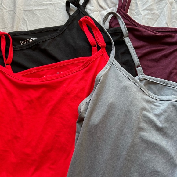 Terra & Sky 2X Vibrant Black Red, Classic Gray, and Burgundy Tank Tops - Picture 2 of 12